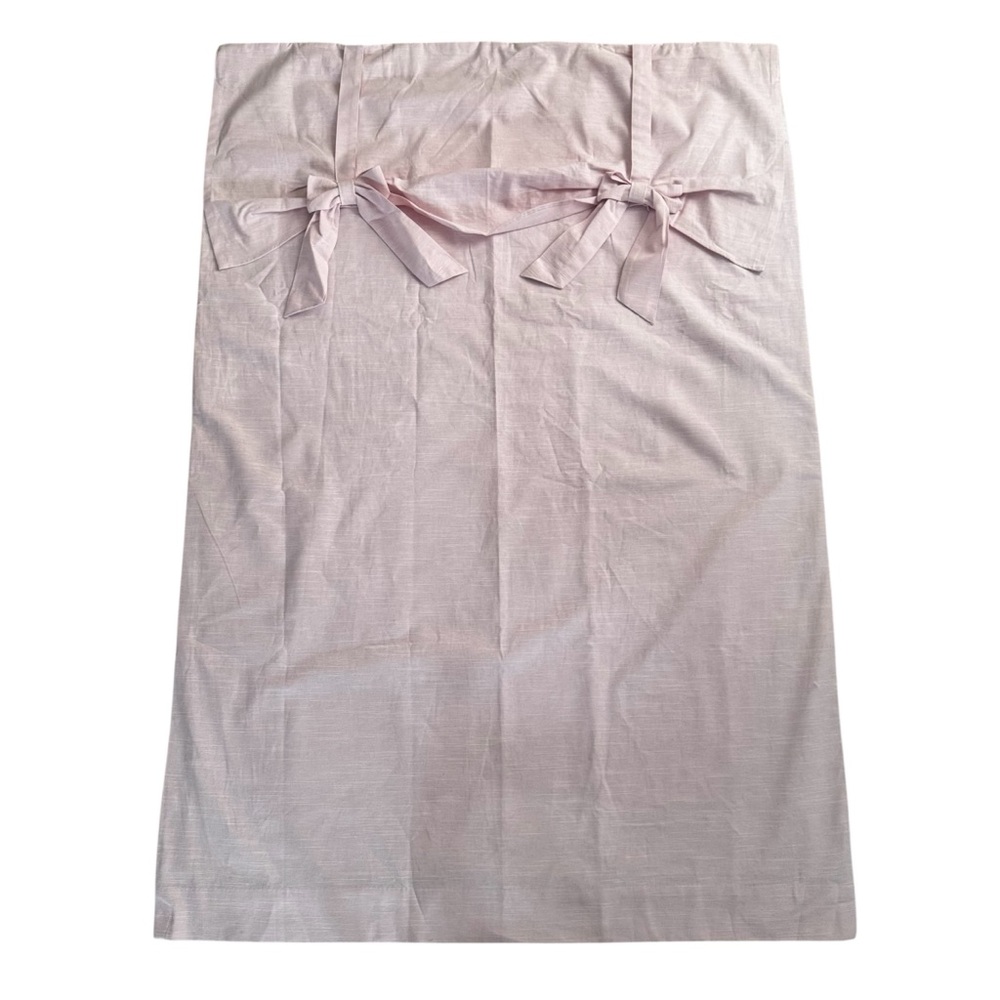 Pottery Barn Evelyn Linen-Blend Bow Valance Blackout Panel Curtains 44"Wx63"L - Picture 7 of 11